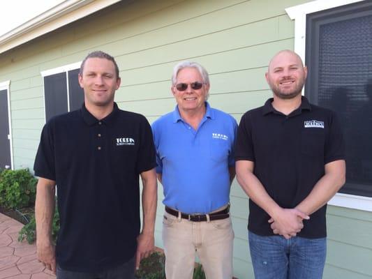 Torpin Screen Company team:
Derek Torpin - Service Tech, Geoff Torpin - Owner, Brett Torpin - Foreman