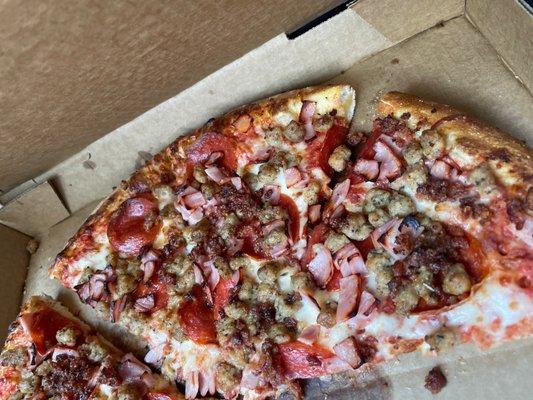 Meat lovers pizza