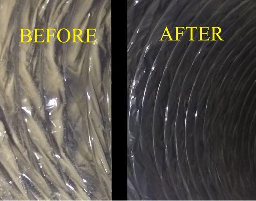 Before & After Air duct deep cleaning