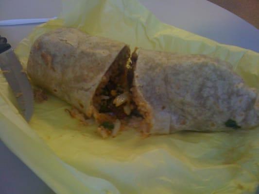 Yummy carnitas burrito