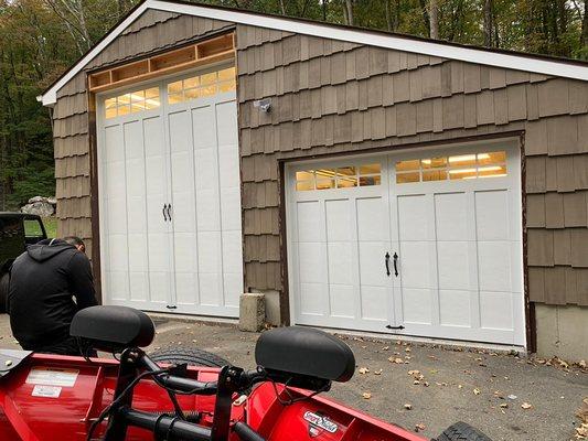 Carriage door with frame repair