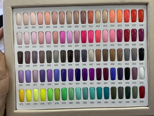 Some of the nail selections they offer.