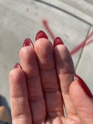 More bad texture on bottoms of nails