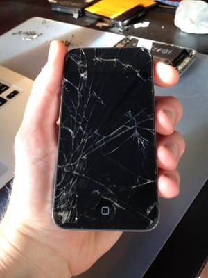 Cracked iPhone 4s.