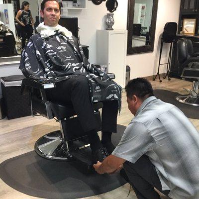 Haircut and shoeshine at the same appointment