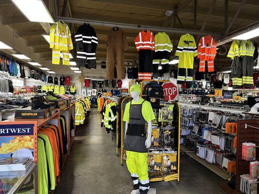 Explore our vast assortment of workwear and footwear options to meet all your professional needs.