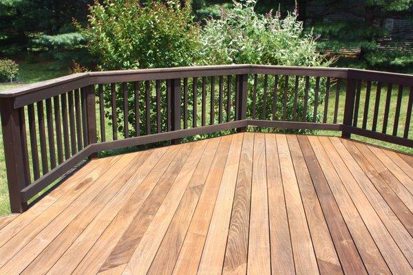 IPE wood deck - after pressure washing