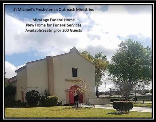 Saint Michael's chapel, MiraLago's Family Funeral Chapel seats up to 250 guest in Riverside