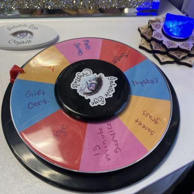 Spin wheel for prize at checkout