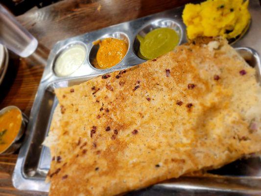 Onion Rava Masala Dosa