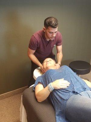 So much strain and stress accumulates in the neck area. An adjustment can relieve headaches, tension, fatigue.