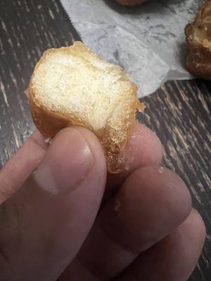 Oily donut hole, yes all of them were likes, inedible