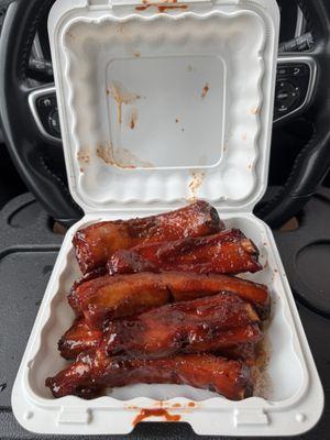 Bbq spare ribs 8 ct $15.25 (instagram: @issa.cheatday)