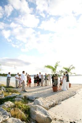 Destination wedding at Jumby Bay, Antigua, West Indies.