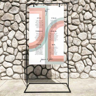 Foam board seating chart print