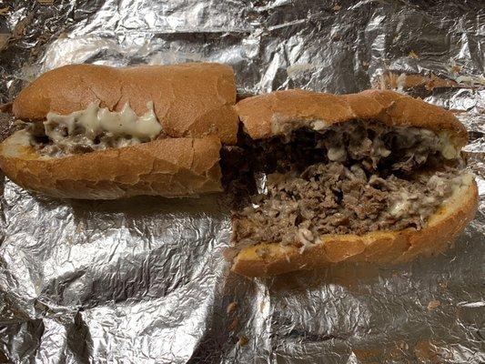 Garlic bread cheese steak