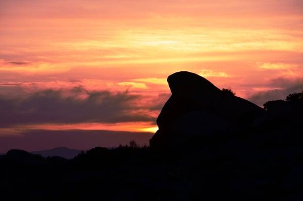 Sunseting behind turtle rock