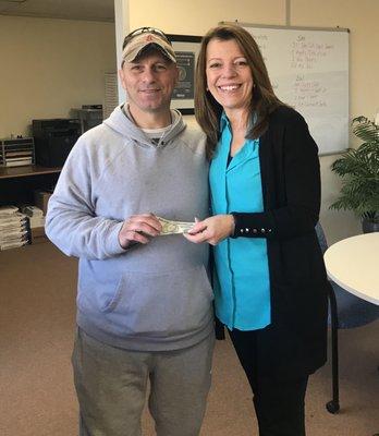 Congratulations and thank you to Vance Shurtleff who received $50 cash from Owner Susan McNamara for referring Wenchel Romulus to Express.