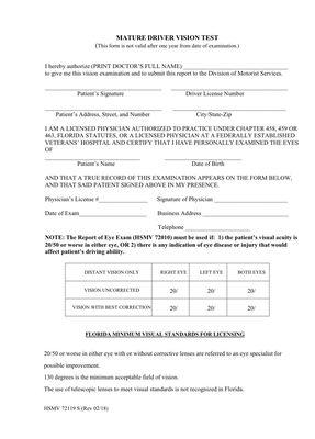 Mature Driver Vision Test Form