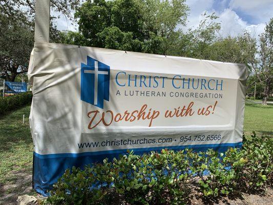 Christ Church sign on Sample Road