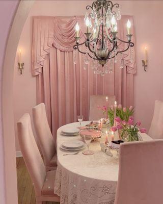 Pink custom curtains