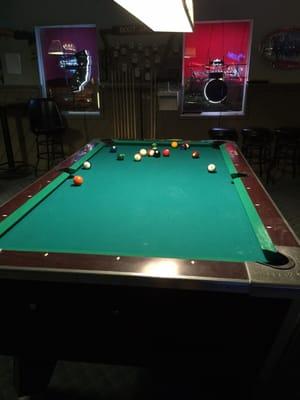 Three pool tables. Need quarters to work so don't forget some singles to get change.