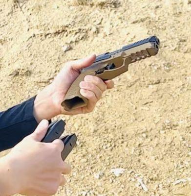 Handgun Level 2 (HG-2) Tactical Reload is be performed with a H&K VP 9 semiautomatic pistol