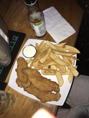 Chicken strips and fries