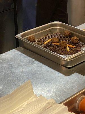 Nasty tray used to hold falafel