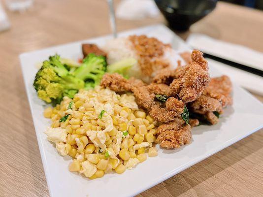 Popcorn chicken rice