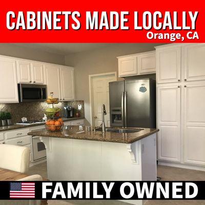 Custom cabinets build right here locally in Orange, CA.  Refinishing and installing makes our customers happy & whole.