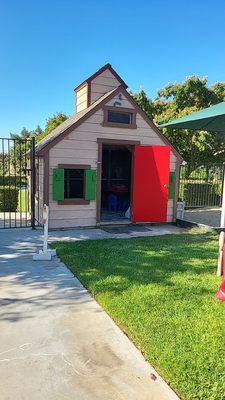 Play house with chaulk board walls