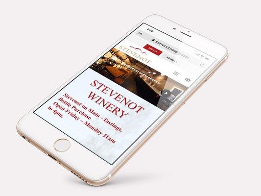 Stevenot Winery Website (Mobile View)