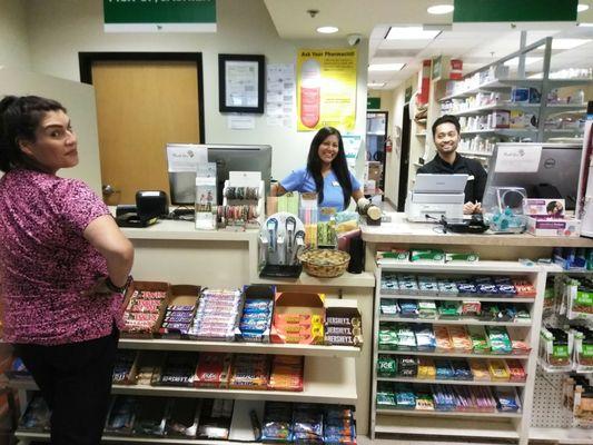 I don't know who is more excited about the second register me or the customer in line. They have the best honey cashews by The Snak Club.