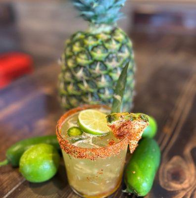 Margarita with pineapple and chiles