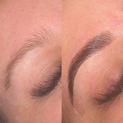 brow lamination bundle before & after