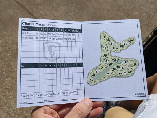 Scorecard as of October 1, 2022. Includes course layout.