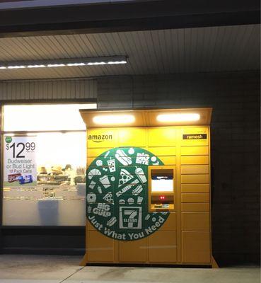 Ramesh, amazon locker in front of store