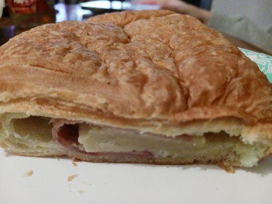 Inside the ham & cheese croissant