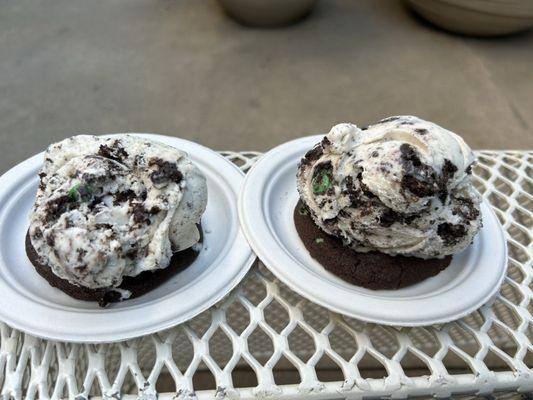 Double Chocolate Mint cookie with Mint stellar Ice Cream