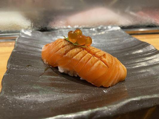 Salmon with salmon roe