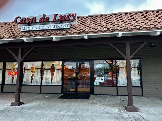 This is the front of Casa de Lucy restaurant.