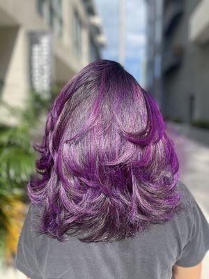 Custom purple color done by our stylist Shakirah!