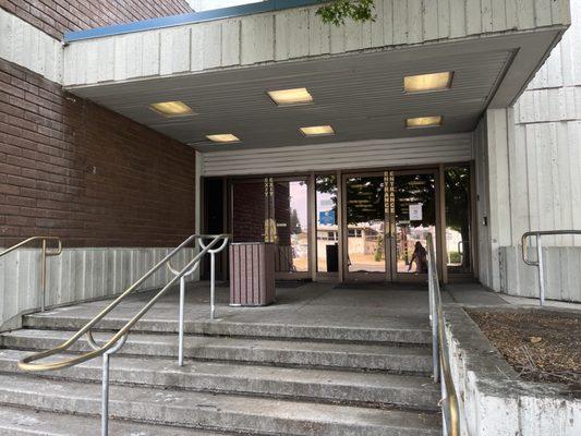 run down entrance to the building