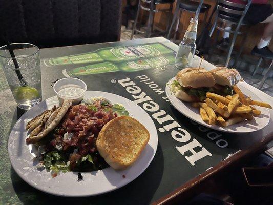 Cob salad & Hot Hero Sandwich