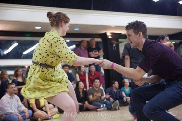 Ben White (owner, co-founder and instructor) dancing at Eastside Stomp