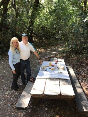 Delicious lunch in the woods of Jack London.