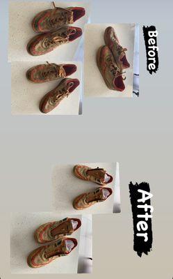 Shoes before & after our cleaning