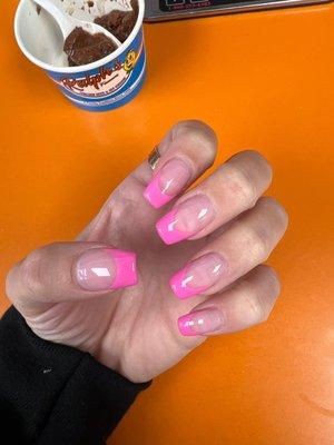 Fill in French pink tip