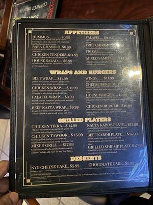 Menu is pretty stacked.